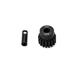 Piñon acero 14 dientes 1/10 32DP Ã¸5mm + adaptador 3,17mm hobbytech HT-183214