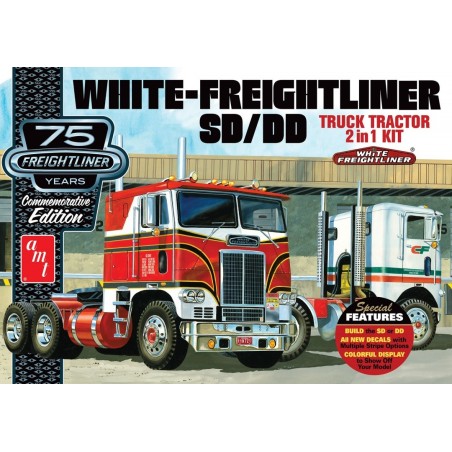 AMT 1046 1/25 White Freightliner Sd/dd Truck Tractor 2 in 1 Kit Amt1046