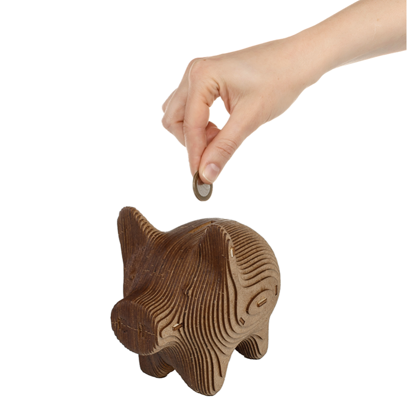 Kit de madera EWA Hucha: Cerdo 88 piezas